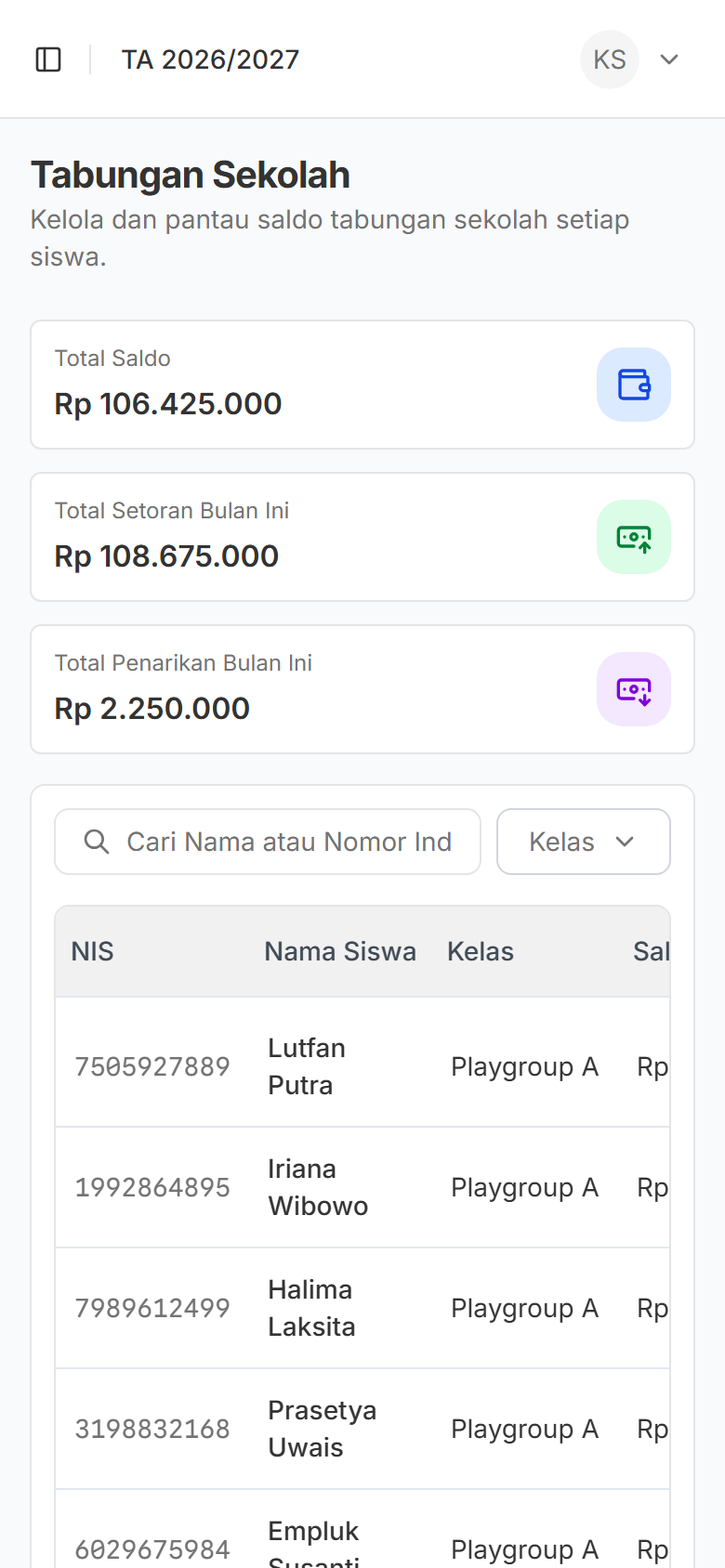 Tabungan Sekolah